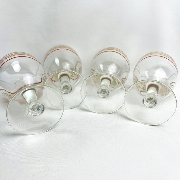 Homer Laughlin Fiesta 16 oz Goblets Iced Tea Wine Striped Glassware Set of 4 - Picture 6 of 6